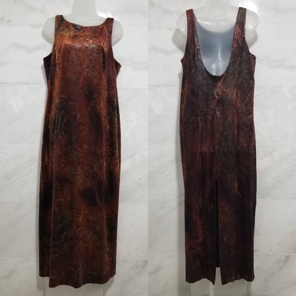 Vintage Carole Little Sleeveless Maxi Animal Print Textured 14 - Picture 14 of 16